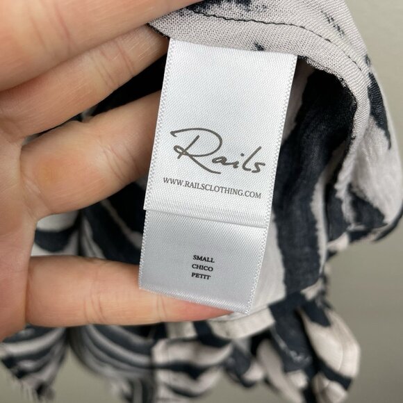 Rails NWT Inez Dress Women's Small Black Nile Mini Dress Long Sleeve Smocked - Picture 14 of 16